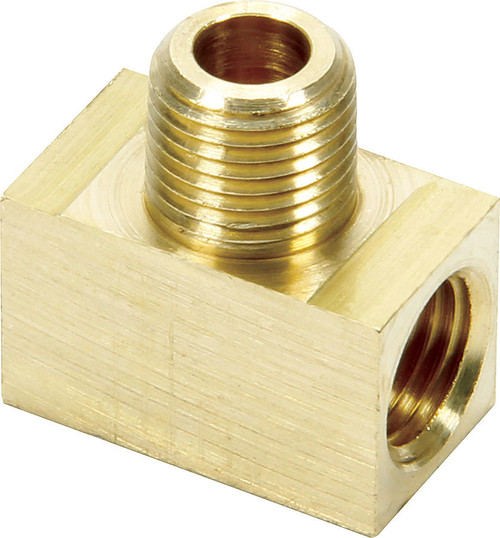 Fitting - Adapter Tee - 3/8-24 in Inverted Flare Female x 3/8-24 in Inverted Flare Female x 1/8 in NPT Male - Brass - 3/16 in Hardline - Each