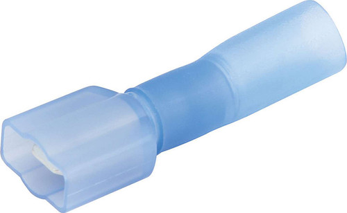 Spade Terminal - Heat Shrink - 16-14 Gauge Wire - Male - Tin Plated Copper / Plastic - Blue - Set of 10