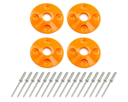 Scuff Plate - 1-1/2 in OD - 1/2 in ID - Plastic - Orange - Set of 4