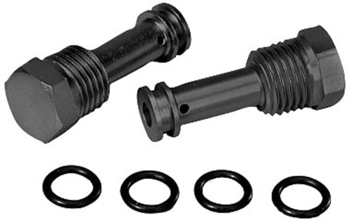 Oil Restrictors - Hex Head - Aluminum - Black Anodized - Chevy V8 - Pair