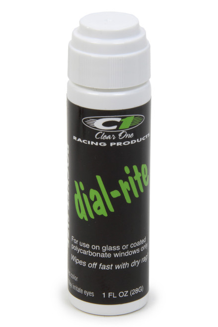 Dial-In Marker - Dial-Rite - Window - White - Safe on Glass / Polycarbonate / Rubber - 1 oz Bottle / Applicator - Each