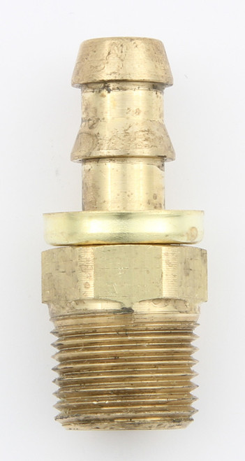 Fitting - Hose End - AQP Socketless - Straight - 6 AN Hose Barb to 3/8 in NPT Male - Brass - Each