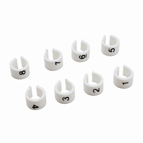 Spark Plug Wire Markers - Cylinder Markers - 8 mm Wires - Plastic Clips - Set of 8