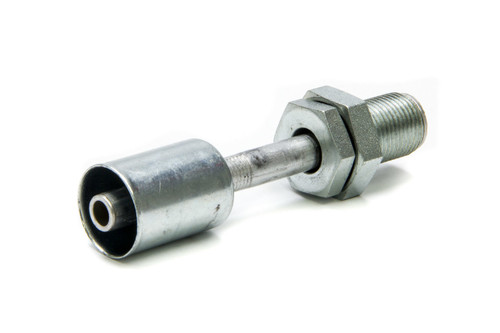 Fitting - Bulkhead - AC Refrigerant - Straight - 8 AN Hose Crimp to 8 AN Male O-Ring Bulkhead - Aluminum / Steel - Natural / Zinc Oxide - Each