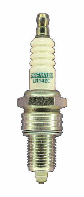 Spark Plug - Premium Racing - 14 mm Thread - 19 mm Reach - Heat Range 14 - Gasket Seat - Resistor - Each