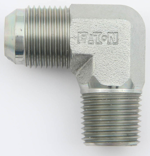 Fitting - Adapter - 90 Degree - 8 AN Male to 3/8 in NPT Male - Steel - Natural - Each