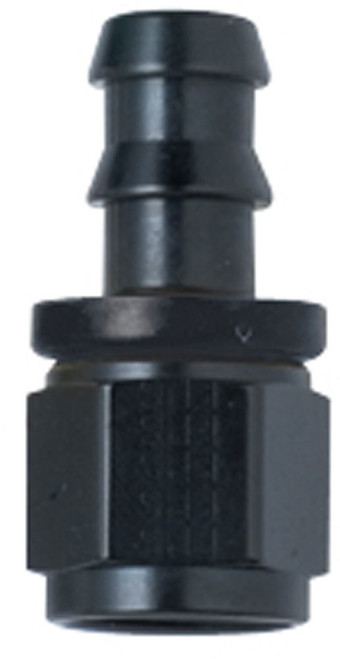 Fitting - Hose End - 8000 Series Push-Lite - Straight - 6 AN Hose Barb to 6 AN Female - Aluminum - Black Anodized - Each