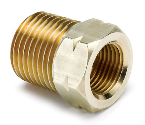 Fitting - Adapter - Straight - 5/8-18 in Female to 1/2 in NPT Male - Brass - Natural - Mechanical Temperature Gauges - Each
