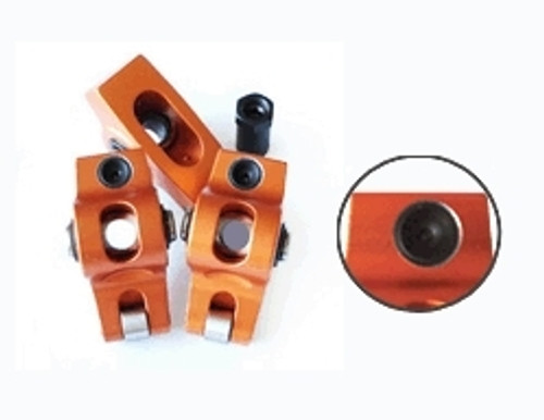 Rocker Arm - 7/16 in Stud Mount - 1.60 Ratio - 0.050 in Offset - Full Roller - Aluminum - Orange Anodized - Small Block Chevy - Set of 16 Rocker Arm - 7/16 in Stud Mount - 1.60 Ratio - 0.050 in Offset - Full Roller - Aluminum - Orange Anodized - Small Block Chevy - Set of 16