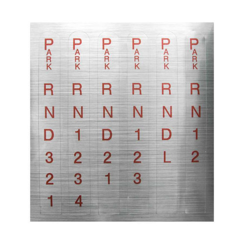 Information Sticker - Shift Indicator - Replacement - Silver - Red Lettering - B&M Pro Ratchet Shifters - Each Information Sticker - Shift Indicator - Replacement - Silver - Red Lettering - B&M Pro Ratchet Shifters - Each
