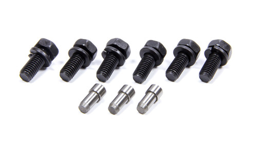 Pressure Plate Bolt Kit - 8 mm x 1.25 Thread - Hex Head - Dowel Pins - Chromoly - Black Oxide - Small Block Ford - Kit