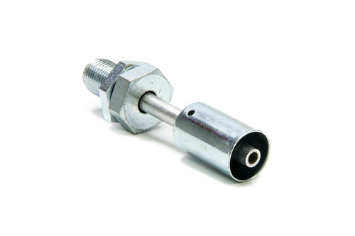 Fitting - Bulkhead - AC Refrigerant - Straight - 6 AN Hose Crimp to 6 AN Male O-Ring Bulkhead - Aluminum / Steel - Natural / Zinc Oxide - Each