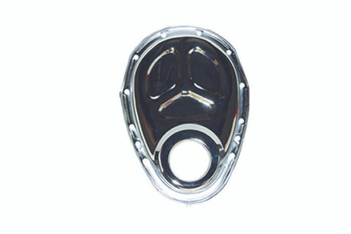 Timing Cover - 1-Piece - Steel - Chrome - Small Block Chevy - Each Timing Cover - 1-Piece - Steel - Chrome - Small Block Chevy - Each