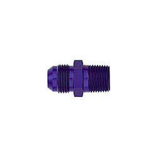 Fitting - Adapter - Straight - 6 AN Male to 1/2 in NPT Male - Aluminum - Blue Anodized - Each