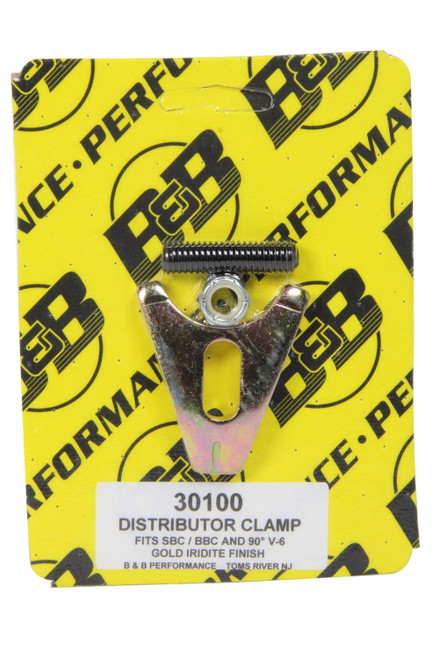 Distributor Hold Down - Stud Mounted - Hardware Included - Steel - Cadmium - Chevy V8 - Each Distributor Hold Down - Stud Mounted - Hardware Included - Steel - Cadmium - Chevy V8 - Each