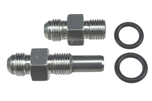 Fitting - Transmission Adapter - Straight - 6 AN Male to 6 AN Male O-Ring - Aluminum - Natural - 4L80E - Pair