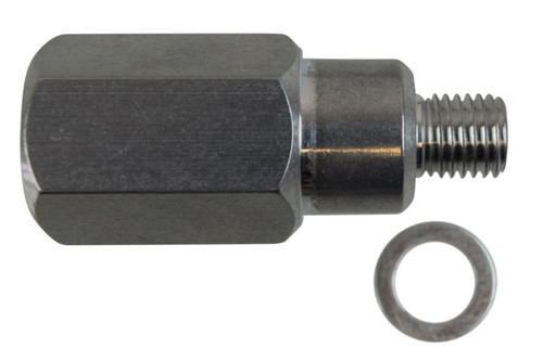 Fitting - Adapter - Straight - 1/2 in NPT Female to 12 mm x 1.50 in Male - Aluminum - Natural - Coolant Temperature Sensor - Each