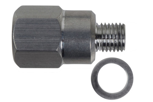 Fitting - Adapter - Straight - 1/8 in NPT Female to 12 mm x 1.50 in Male - Aluminum - Natural - Coolant Temperature Sensor - Each