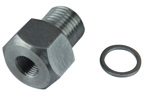 Fitting - Adapter - Straight - 1/8 in NPT Female to 16 mm x 1.50 in Male - Aluminum - Natural - Each Fitting - Adapter - Straight - 1/8 in NPT Female to 16 mm x 1.50 in Male - Aluminum - Natural - Each