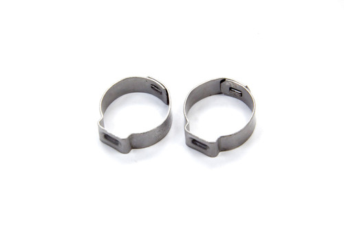 Hose Clamp - Band - Push Lock Clamp - 6 AN - Stainless - Natural - Pair