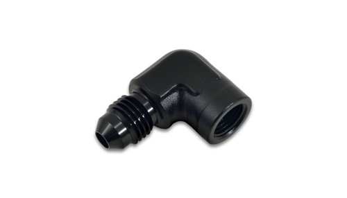 Fitting - Adapter - 90 Degree - 1/8 in NPT Female to 4 AN Male - Aluminum - Black Anodized - Each