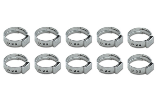 Hose Clamp - Crimp - 9.4-11.9 mm - Stainless - Natural - Set of 10