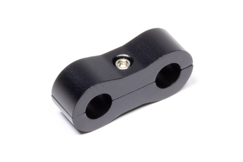 Hose / Tube Separators - Two 0.375 in Holes - Aluminum - Black Anodized - Each