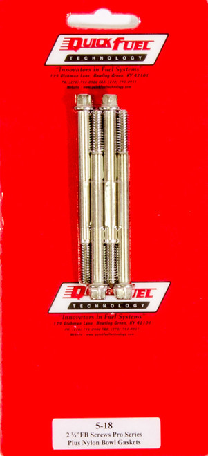 Fuel Bowl Screws - 2.75 in Long - Hex Head - Steel - Cadmium - Quick Fuel P Series Carburetors - Set of 4