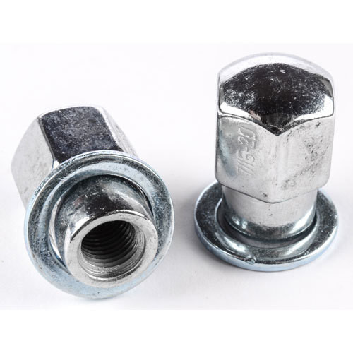 Lug Nut - 7/16-20 in Right Hand Thread - 13/16 in Hex Head - Shank Seat - Closed End - Washers Included - Steel - Chrome - Set of 5