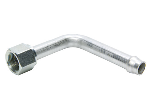 Fitting - Adapter - 90 Degree - 10 AN Female O-Ring to 5/8 in Hose Barb - Aluminum - Natural - Heater Hose - Each