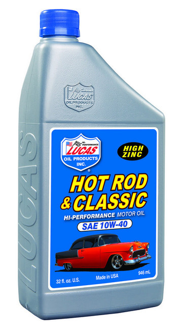 Motor Oil - Hot Rod and Classic Car - High Zinc - 10W40 - Conventional - 1 qt Bottle - Each