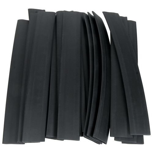 Shrink Sleeve Tubing - 1/2 in - Plastic - Black - Set of 20