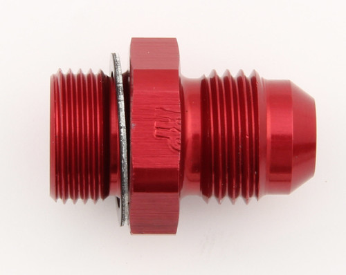 Fitting - Adapter - Straight - 6 AN Male to 9/16-24 in Male - Aluminum - Red Anodized - Each