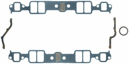 Intake Manifold Gasket - 0.06 in Thick - 1.23 x 1.99 in Rectangular Port - Steel Core Laminate - Small Block Chevy - Kit