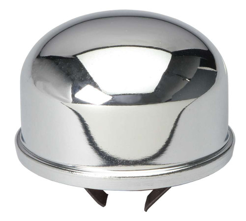 Breather - Push-On - Round - 1-1/2 in Hole - Steel - Chrome - Each