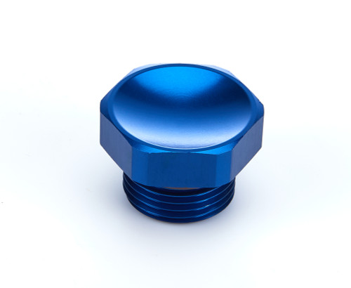 Fitting - Plug - 12 AN - O-Ring - Hex Head - Aluminum - Blue Anodized - Each Fitting - Plug - 12 AN - O-Ring - Hex Head - Aluminum - Blue Anodized - Each