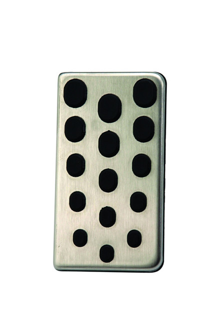 Pedal Pad - Foot Rest - Rubber Pads - Aluminum - Clear Anodized - Ford Mustang 1994-2004 - Each