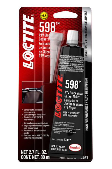 Sealant - Black RTV 598 - Silicone - 80 ml Tube - Each