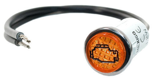 Indicator Light - Engine Light - 12V - 1/2 in Diameter - Amber - Each
