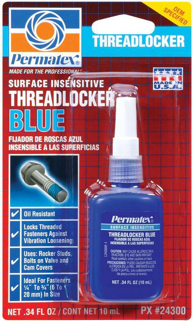 Thread Locker - Surface Insensitive Blue - Medium Strength - 10 ml Bottle - Each