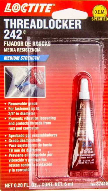 Thread Locker - Blue 242 - 6 ml Tube - Each Thread Locker - Blue 242 - 6 ml Tube - Each