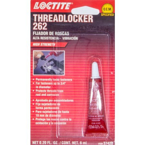 Thread Locker - Red 262 - 6 ml Tube - Each Thread Locker - Red 262 - 6 ml Tube - Each