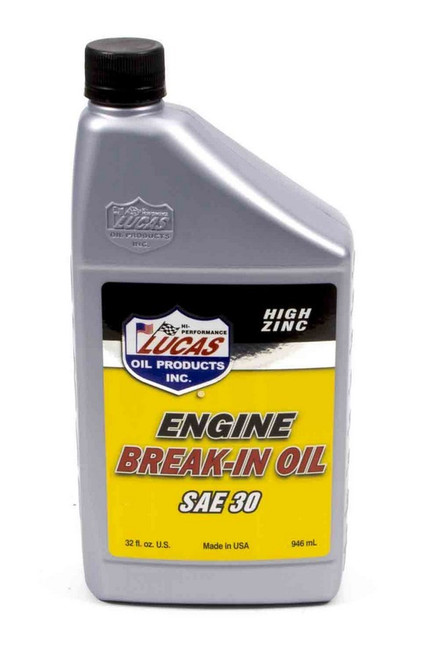 Motor Oil - Break-In - High Zinc - 30W - Conventional - 1 qt Bottle - Each