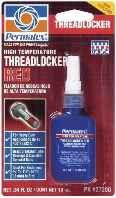 Thread Locker - Red - High Strength - 10 ml Bottle - Each