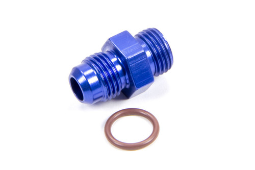 Fitting - Adapter - Straight - 6 AN Male to 6 AN Male O-Ring - Aluminum - Blue Anodized - Each