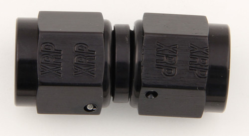 Fitting - Adapter - Straight - 6 AN Female Swivel to 6 AN Female Swivel - Aluminum - Black Anodized - Each