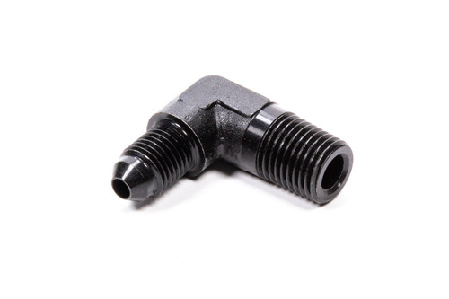 Fitting - Adapter - 90 Degree - 4 AN Male to 1/4 in NPT Male - Aluminum - Black Anodized - Each