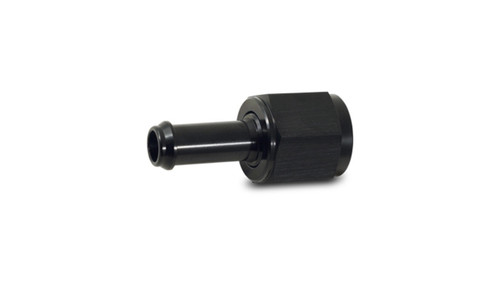 Fitting - Adapter - Straight - 3 AN Female to 1/4 in Hose Barb Swivel - Aluminum - Black Anodized - Each