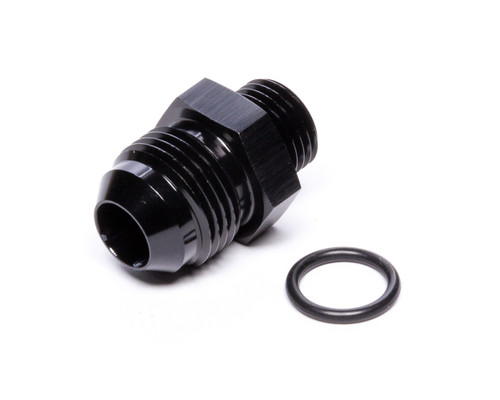 Fitting - Adapter - Straight - 8 AN Male Flare to 6 AN O-Ring Male - Aluminum - Black Anodized - Each