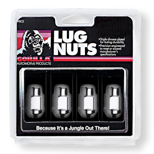 Lug Nut - Acorn Bulge - 7/16-20 in Right Hand Thread - 3/4 in Hex Head - 60 Degree Seat - Closed End - Steel - Chrome - Set of 4